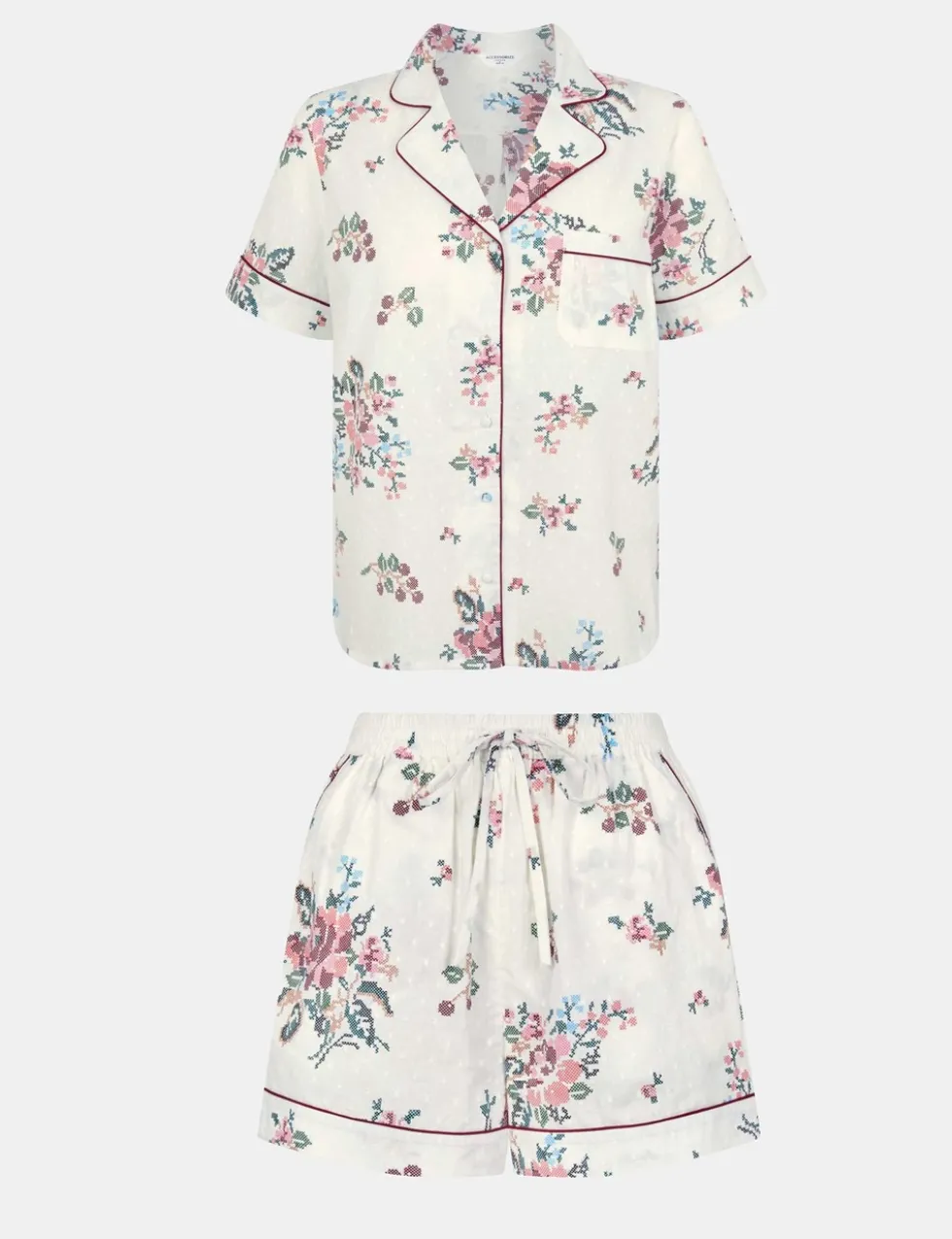 Pure Cotton Floral Shortie Set