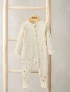 Pure Cotton Floral Sleepsuits (6½lbs-12 Mths)