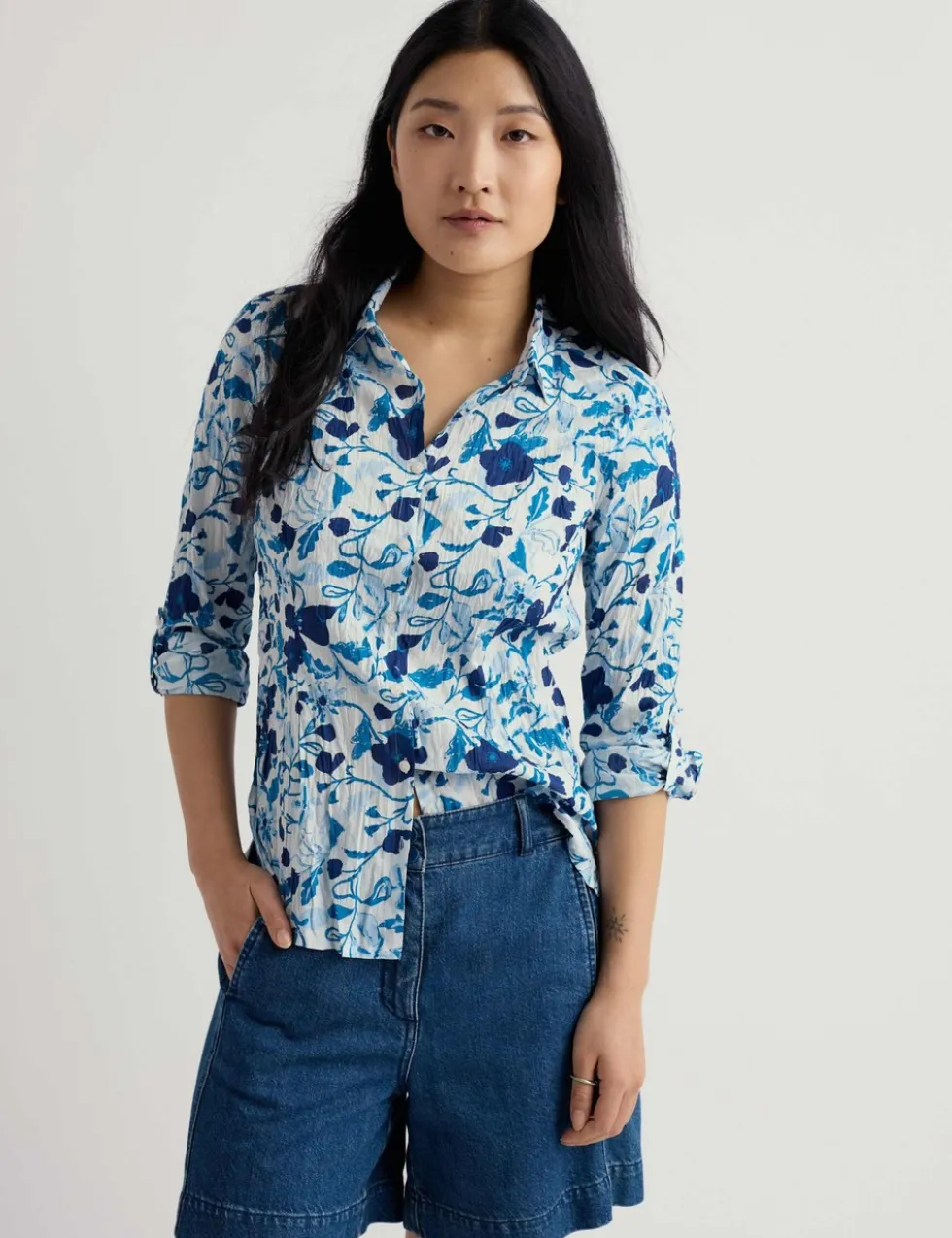 Pure Cotton Floral Textured Shirt