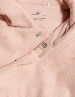 Pure Cotton Floral Wadded Jacket (0-12 Mths)