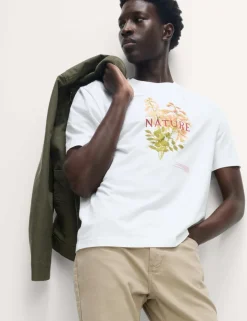 Pure Cotton Flower Graphic T-Shirt