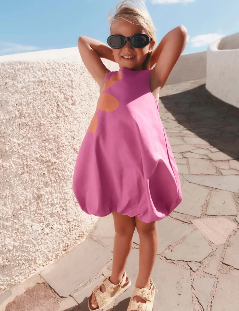 Pure Cotton Flower Puffball Dress (2-16 Yrs)