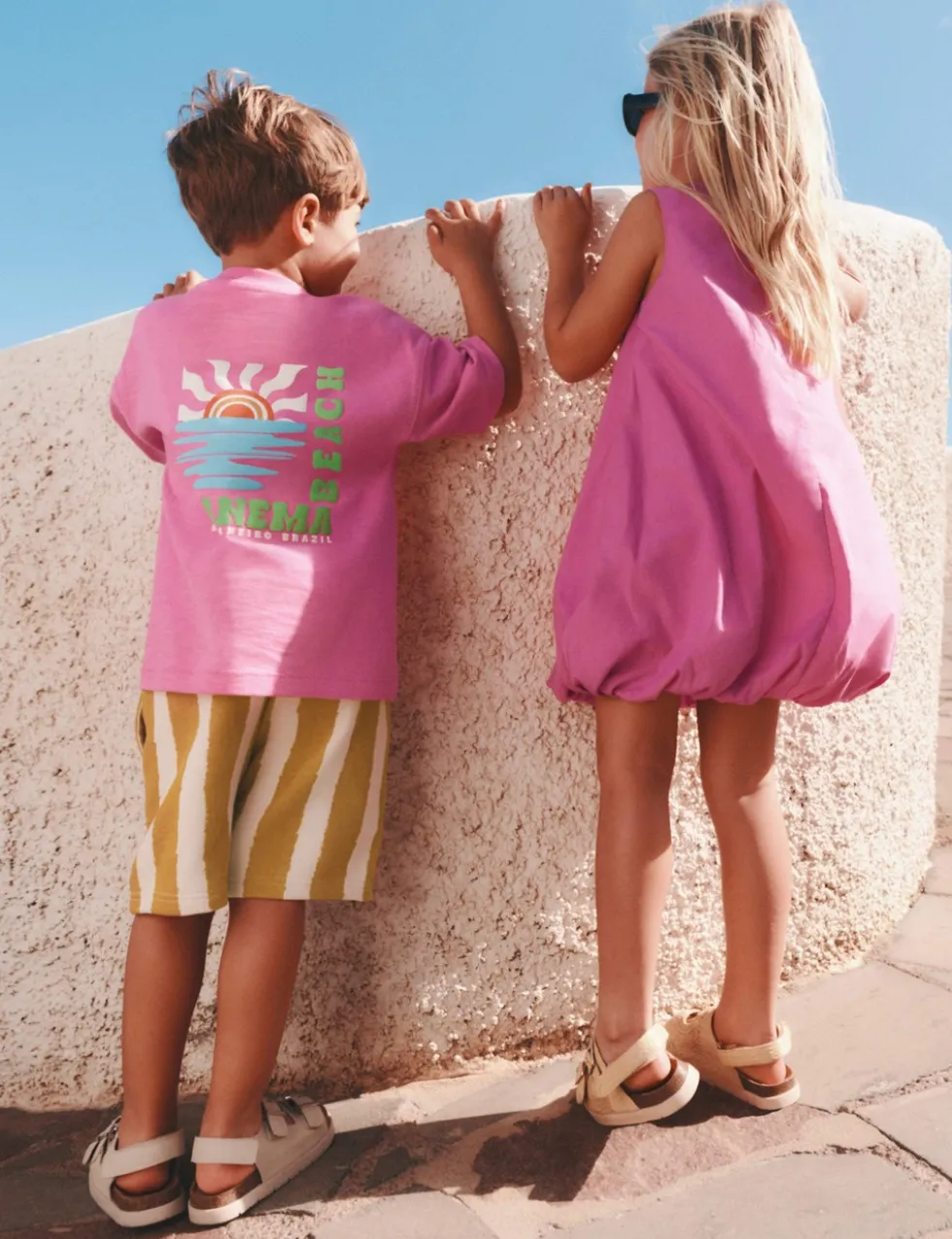 Pure Cotton Flower Puffball Dress (2-16 Yrs)