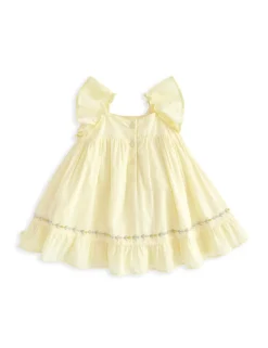 Pure Cotton Frill Embroidered Dress (0-3 Yrs)