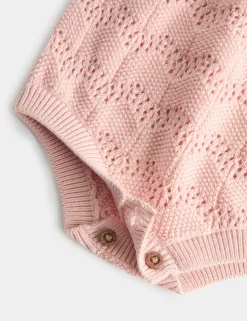 Pure Cotton Frill Knitted Romper (7lbs-18 Mths)