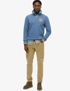 Pure Cotton Funnel Neck Half Zip Sweatshirt