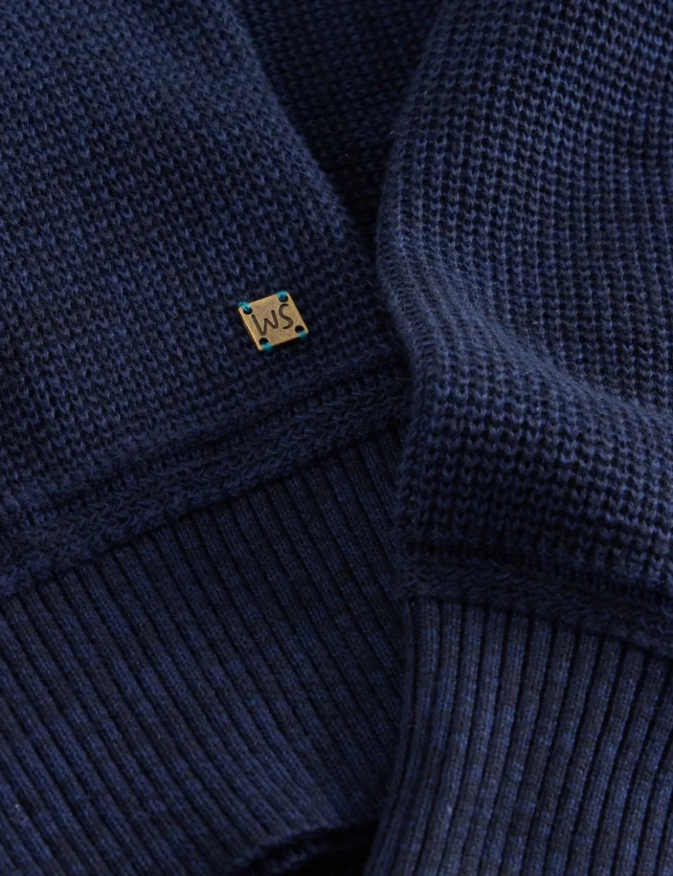 Pure Cotton Funnel Neck Half Zip Jumper