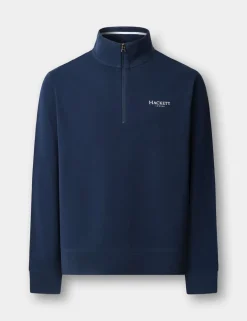 Pure Cotton Funnel Neck Half Zip Sweatshirt