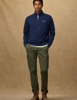 Pure Cotton Funnel Neck Half Zip Sweatshirt