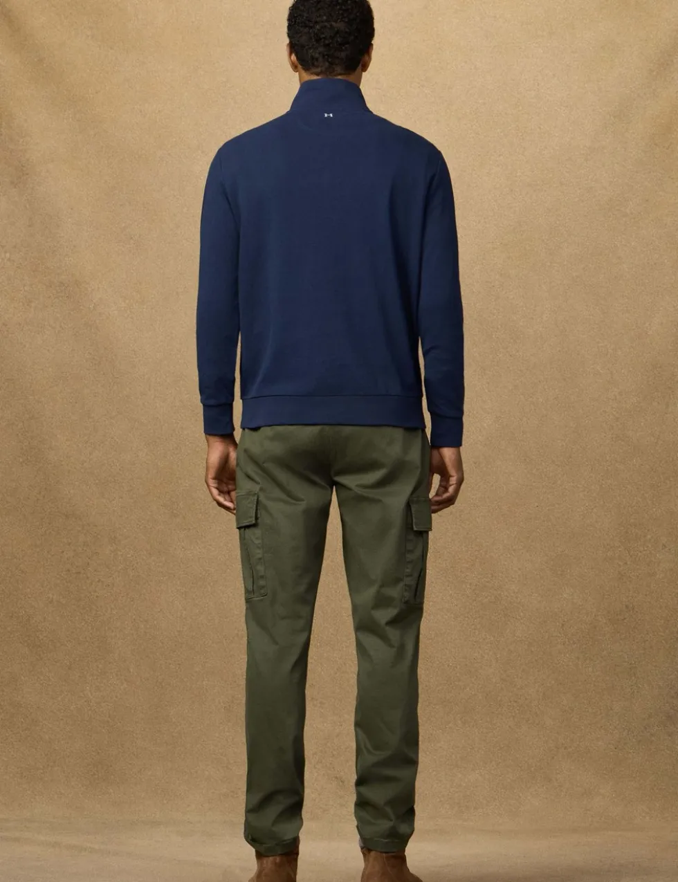 Pure Cotton Funnel Neck Half Zip Sweatshirt