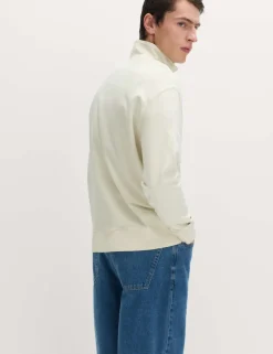 Pure Cotton Garment Dye Half Zip Sweatshirt