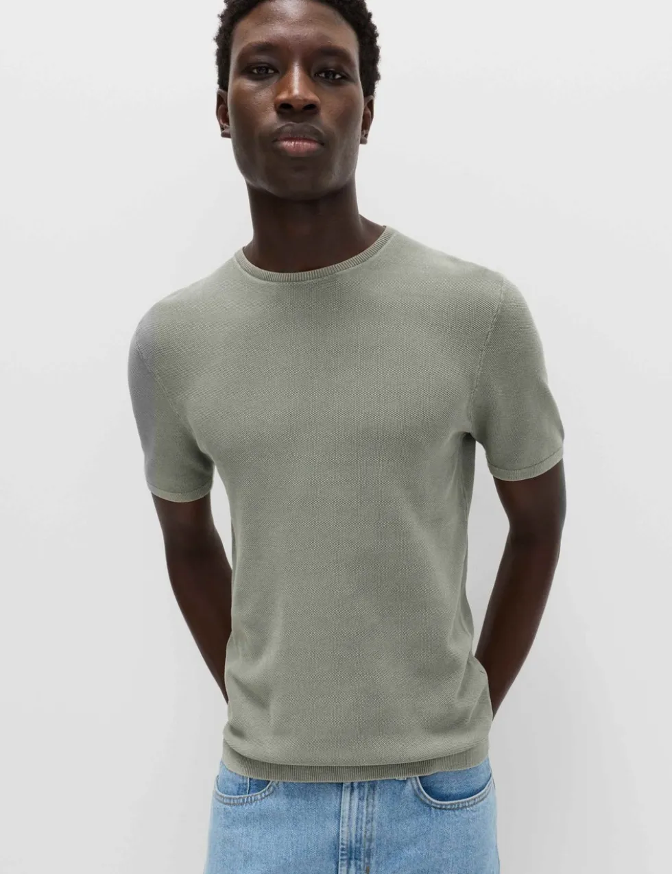 Pure Cotton Garment Dyed Knitted T-Shirt