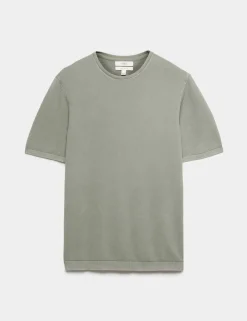 Pure Cotton Garment Dyed Knitted T-Shirt