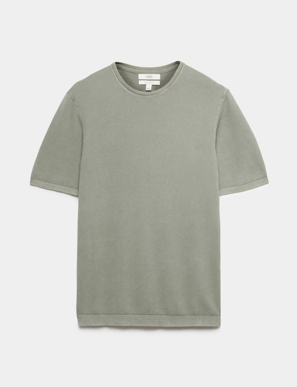 Pure Cotton Garment Dyed Knitted T-Shirt