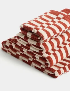 Pure Cotton Geometric Check Towel