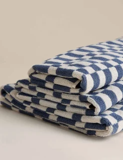 Pure Cotton Geometric Check Towel