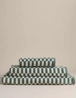 Pure Cotton Geometric Check Towel