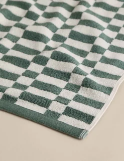 Pure Cotton Geometric Check Towel