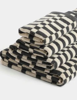 Pure Cotton Geometric Check Towel