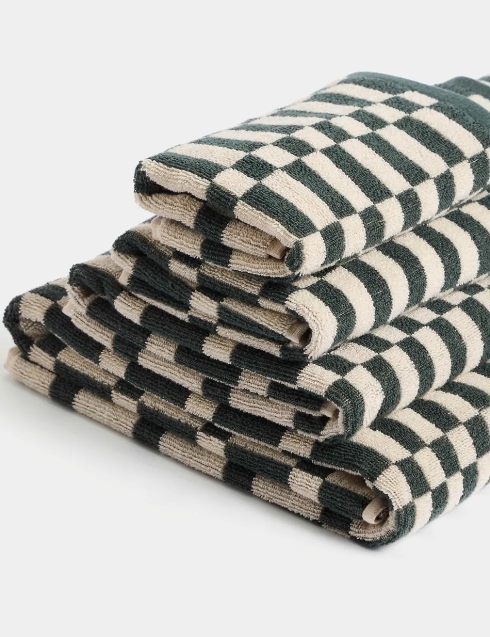 Pure Cotton Geometric Check Towel