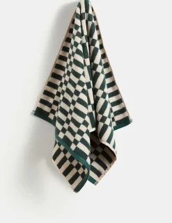 Pure Cotton Geometric Check Towel