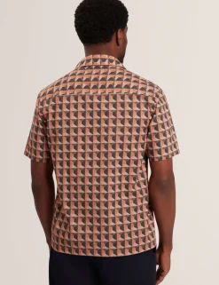 Pure Cotton Geometric Print Shirt