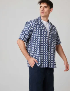 Pure Cotton Geometric Print Shirt