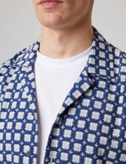 Pure Cotton Geometric Print Shirt