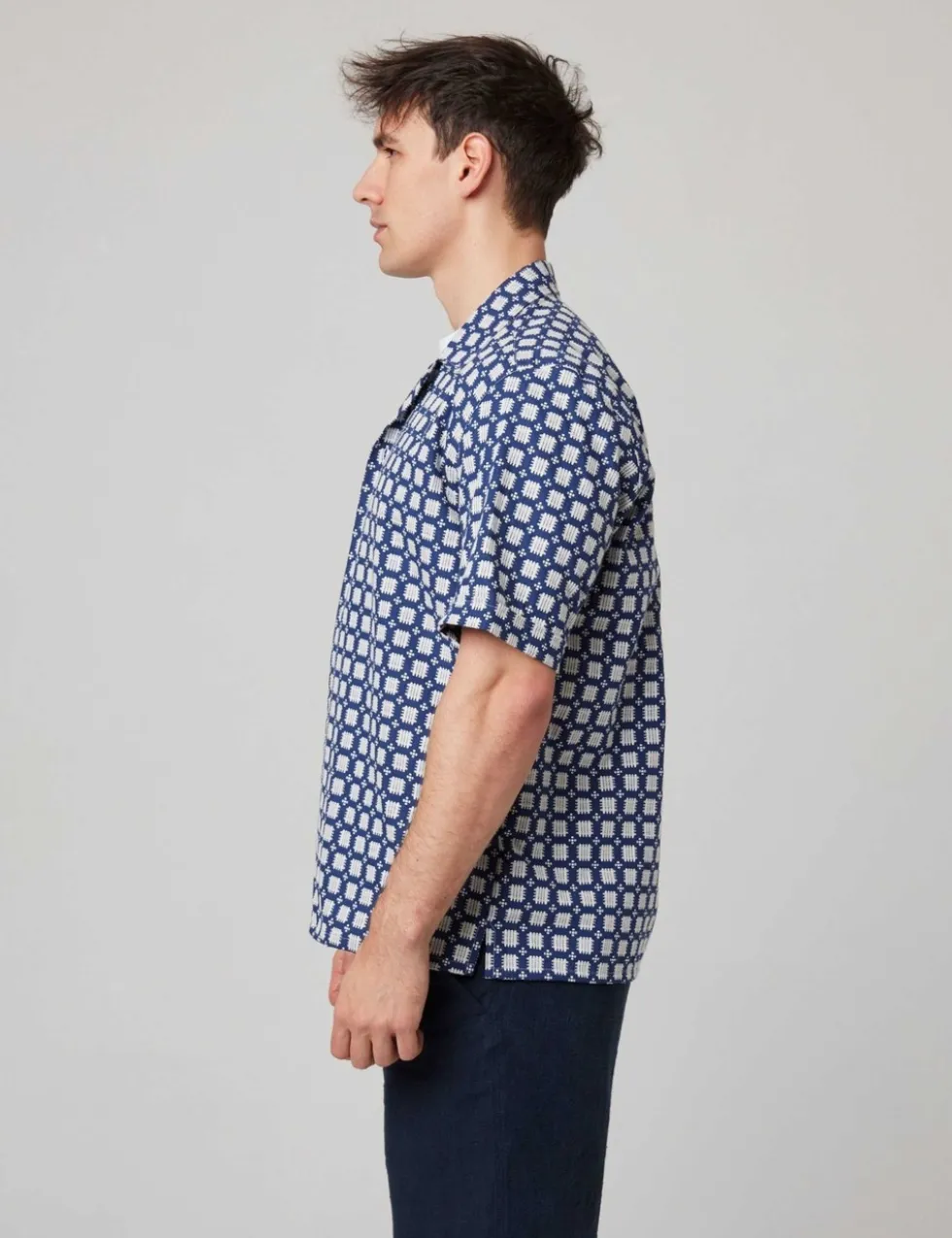 Pure Cotton Geometric Print Shirt