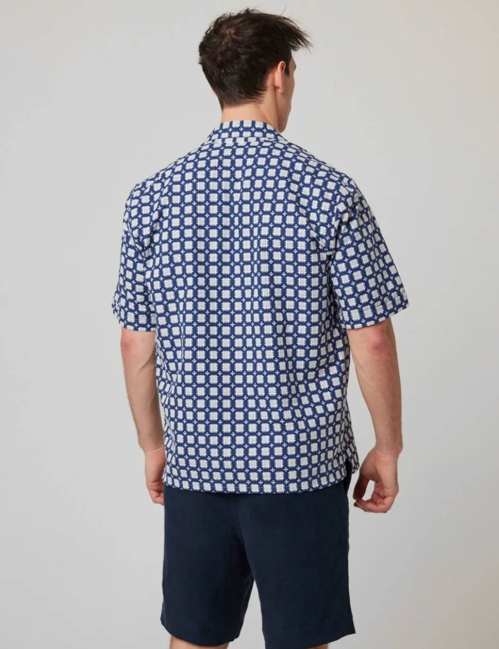 Pure Cotton Geometric Print Shirt