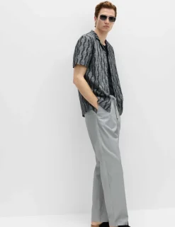 Pure Cotton Geometric Short Sleeve Shirt