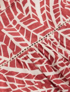 Pure Cotton Geometric Sleeveless Shirt