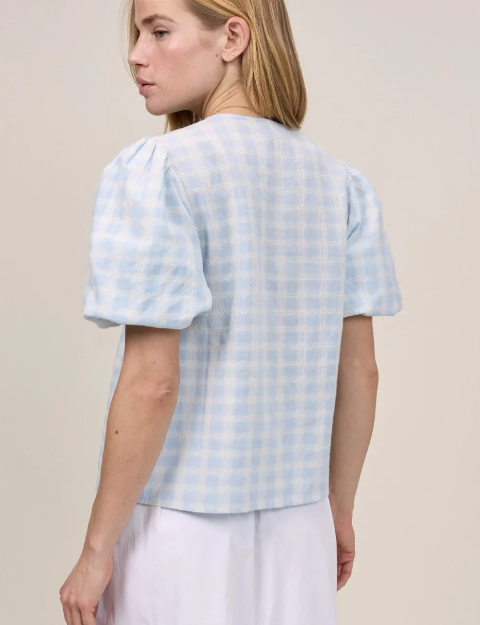Pure Cotton Gingham Blouse