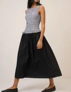 Pure Cotton Gingham Midi Skater Dress