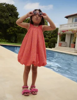 Pure Cotton Gingham Puffball Dress (2-10 Yrs)