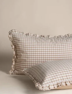 Pure Cotton Gingham Ruffle Bedding Set