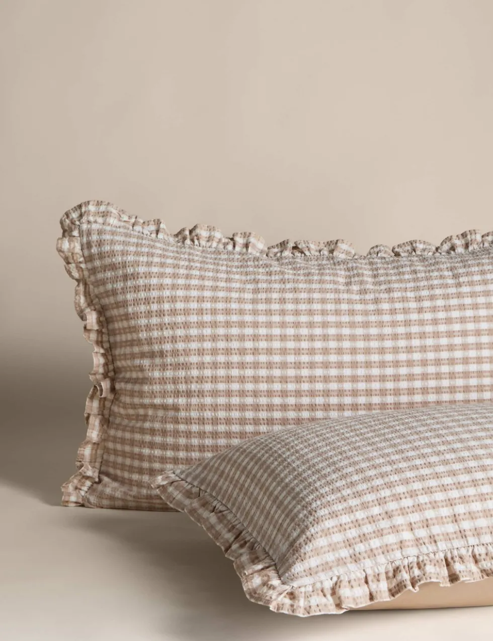 Pure Cotton Gingham Ruffle Bedding Set