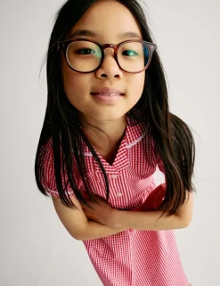 Pure Cotton Gingham School Dress (2-14 Yrs)