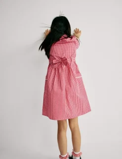 Pure Cotton Gingham School Dress (2-14 Yrs)