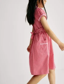 Pure Cotton Gingham School Dress (2-14 Yrs)