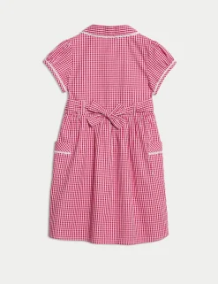 Pure Cotton Gingham School Dress (2-14 Yrs)