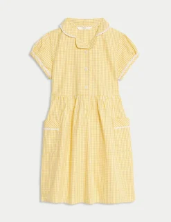 Pure Cotton Gingham School Dress (2-14 Yrs)