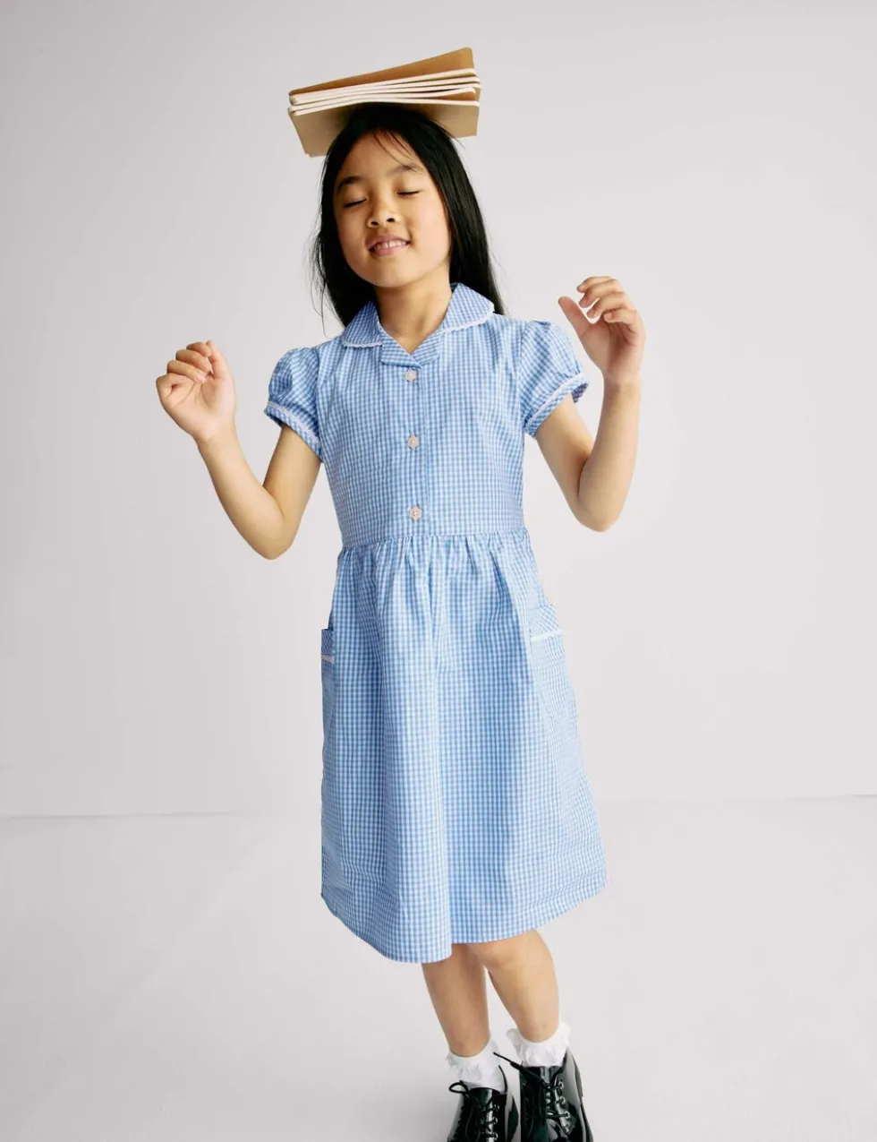 Pure Cotton Gingham School Dress (2-14 Yrs)