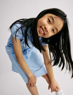Pure Cotton Gingham School Dress (2-14 Yrs)