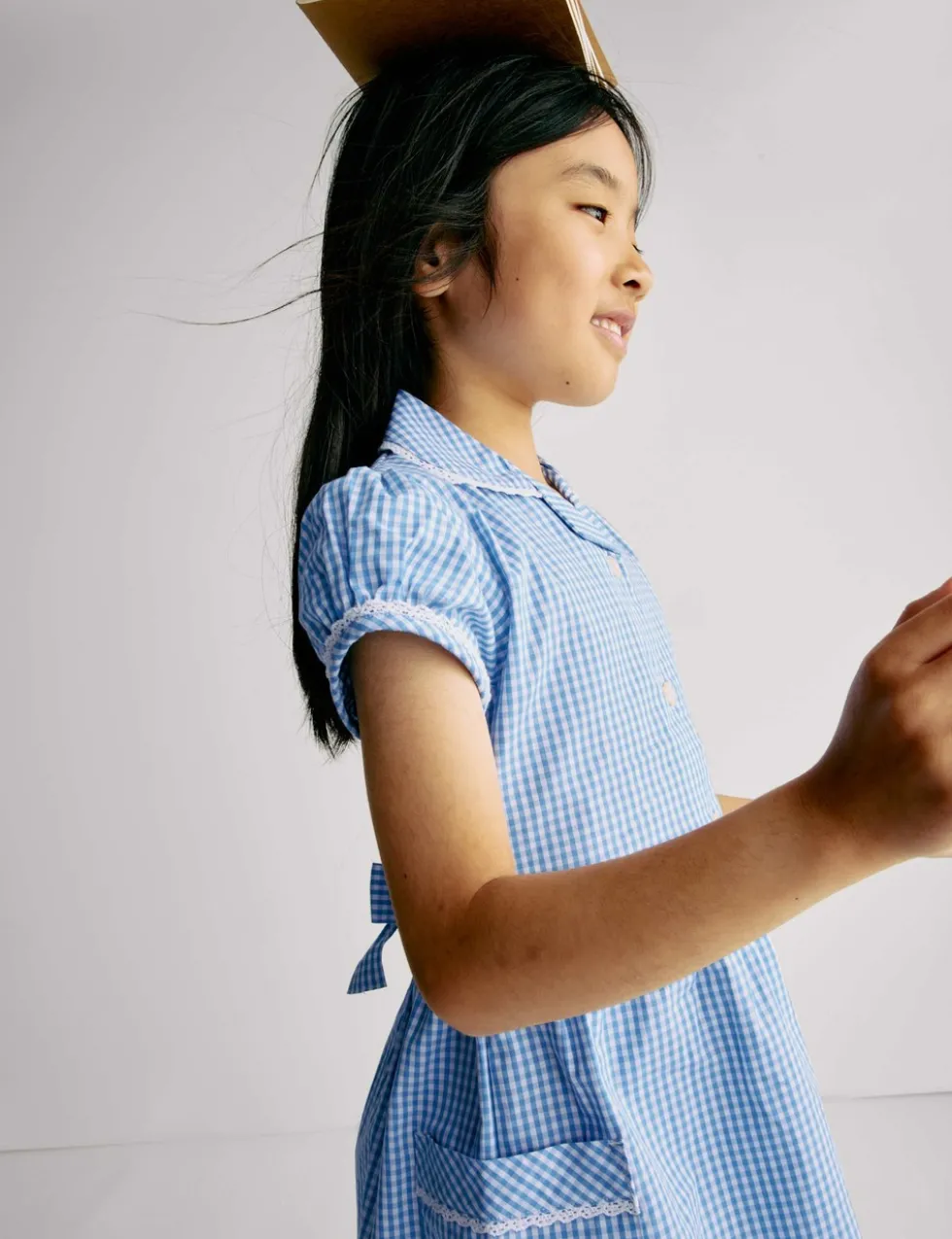 Pure Cotton Gingham School Dress (2-14 Yrs)