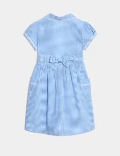 Pure Cotton Gingham School Dress (2-14 Yrs)