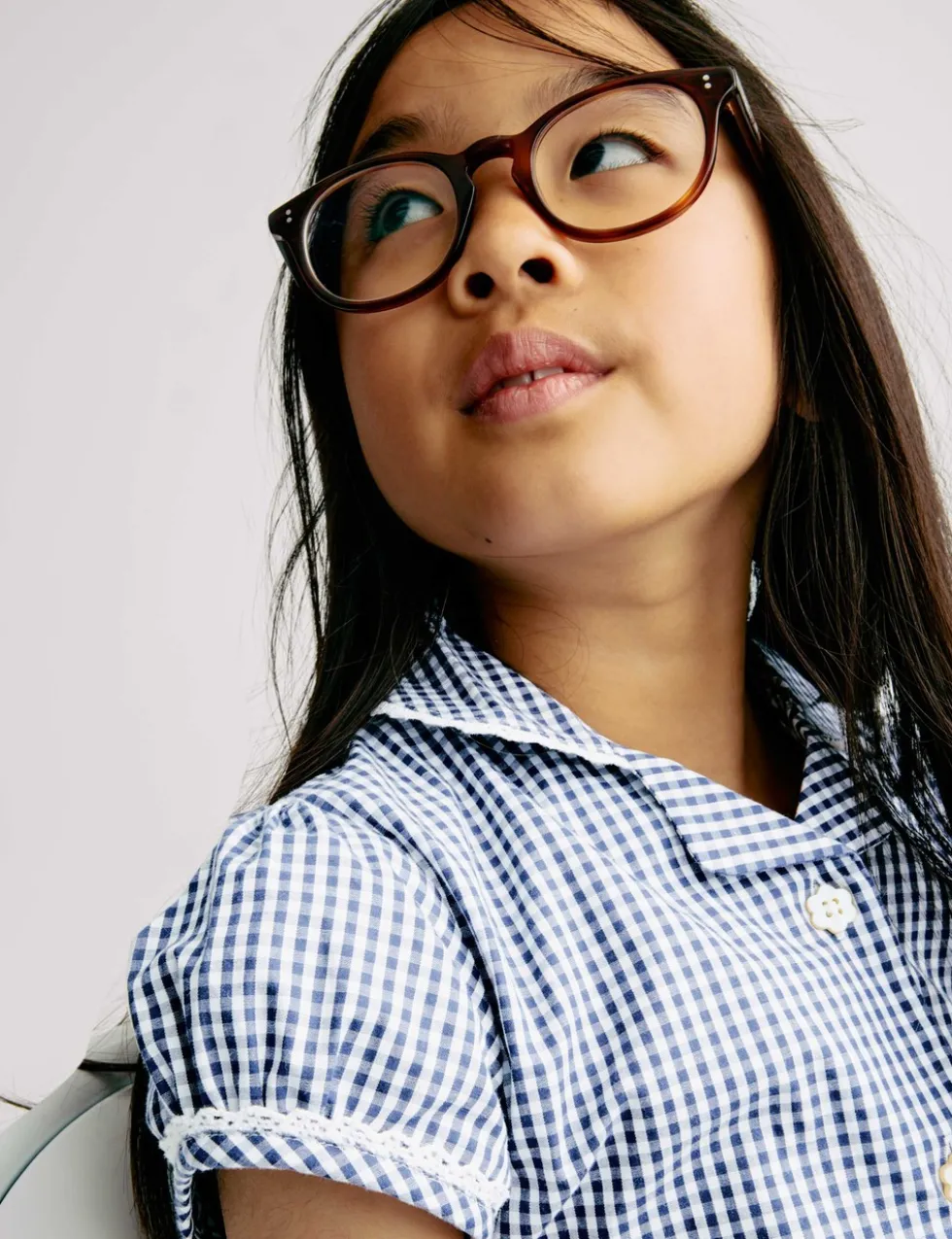 Pure Cotton Gingham School Dress (2-14 Yrs)