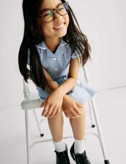 Pure Cotton Gingham School Dress (2-14 Yrs)