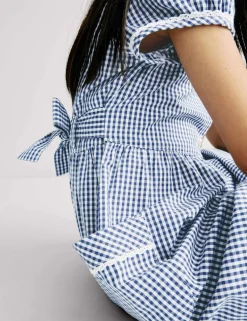 Pure Cotton Gingham School Dress (2-14 Yrs)