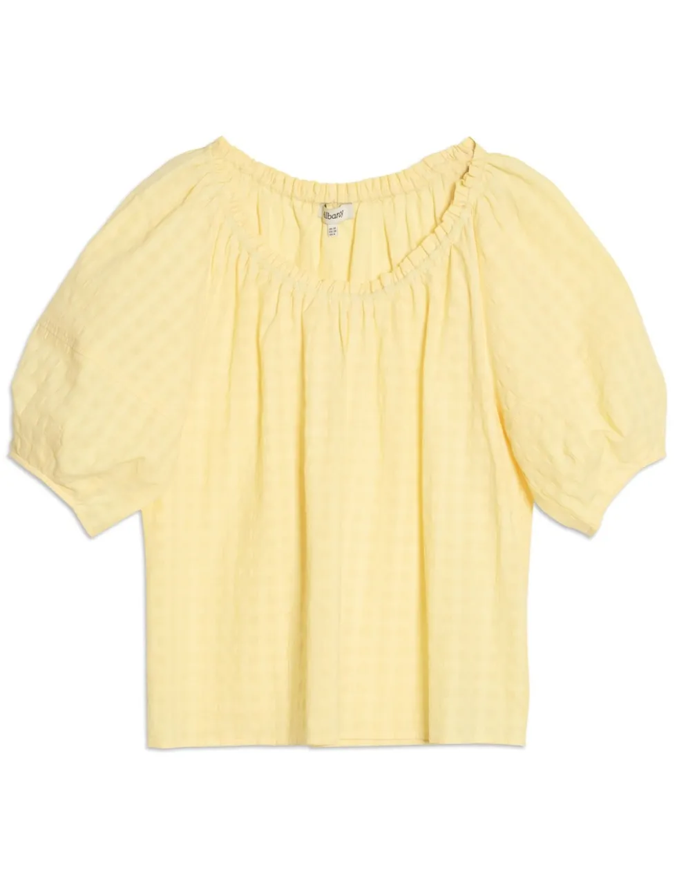 Pure Cotton Gingham Scoop Neck Top
